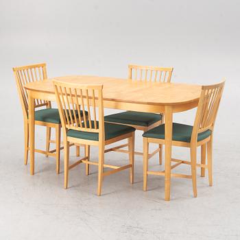 Carl Malmsten, a five-piece dining suite, 'Vardags', Stolab, 1997.