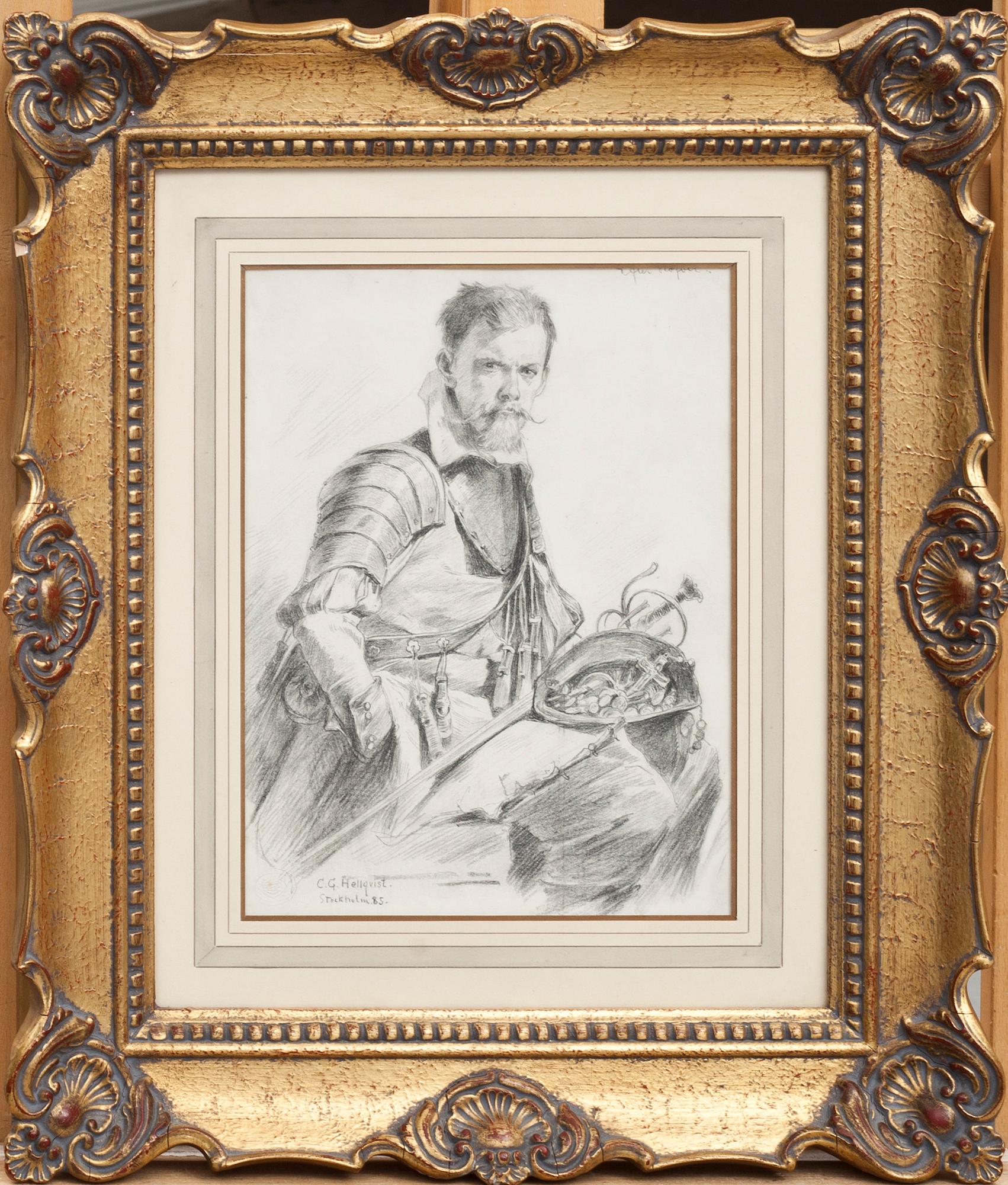 CARL GUSTAF HELLQVIST, blyerts, signerad och daterad 85.