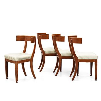 68. Four klismos chairs, circa 1900.