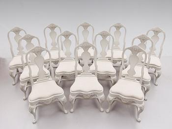 STOLAR, 12 st, barockstil, 1900-talets mitt.
