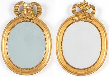 A matched pair of Gustavian mirrors by Johan Åkerblad Stockholm, (1758-1799).