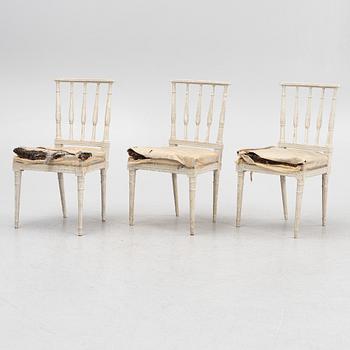 A set of six late Gustavian chairs by A. Hellman (master in Stockholm 1793-1825).