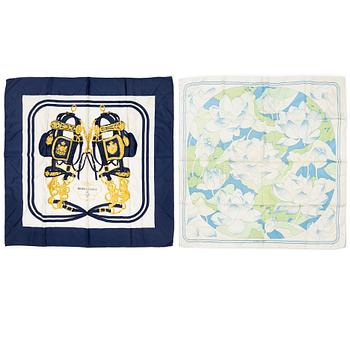 Hermès, two scarves "Brides de Gala" and "Fleurs de Lotus".