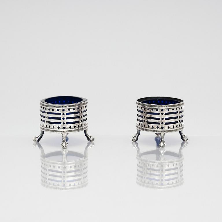 Petter Eneroth, a pair of salt cellars, Stockholm, 1795.