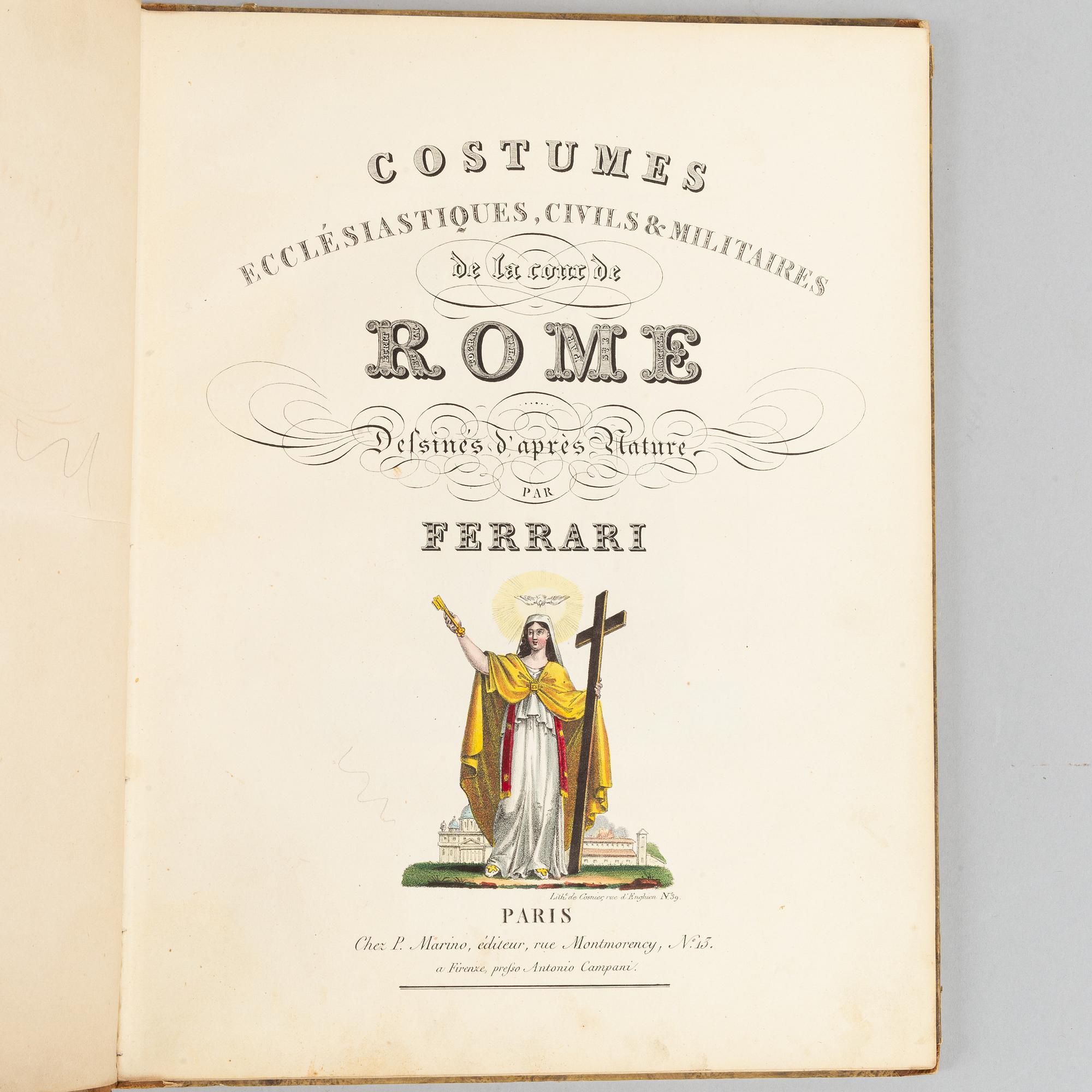 Hand-coloured Italian Costume Plates, 3 vols., c. 1826.