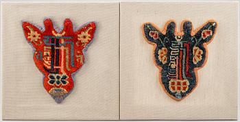 Two Tibetan takyabs or "horse jewels", early 20th century.