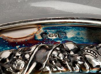 SKÅL, glas och silver, Sam Pettersson, Norrköping, 1916. Totalvikt ca 372 gram.