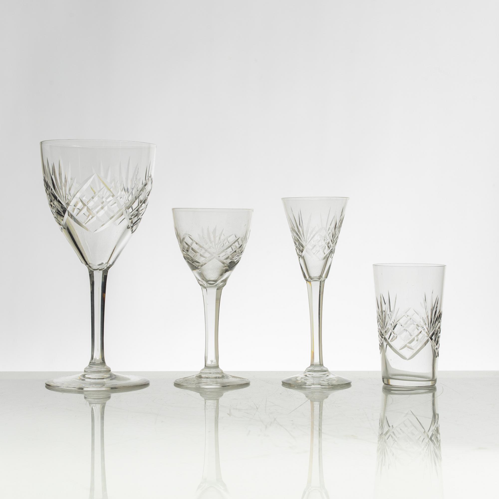 A 44-piece "Helga" glass service, Kosta, Sweden.
