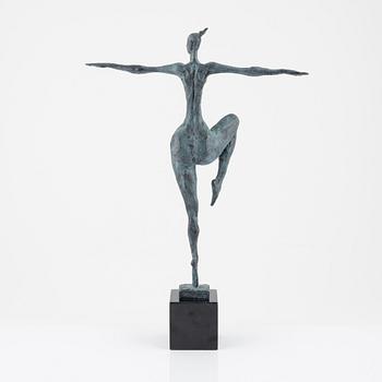 Max Milo, sculpture, signed, foundry mark. Bronze, total height 52 cm.
