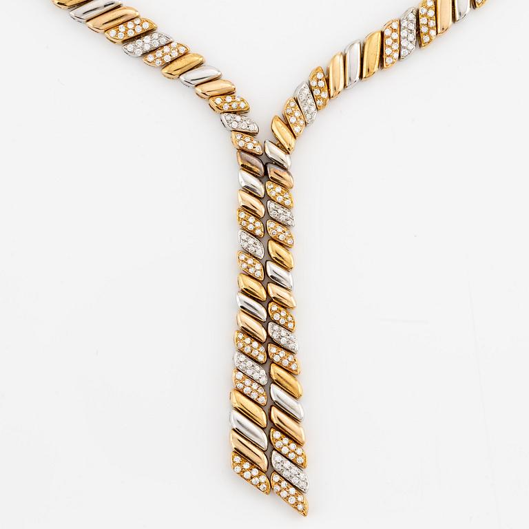 Collier 18K guld med runda briljantslipade diamanter, Damiani.