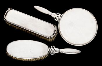 459. TOILETTEUPPSÄTTNING, 3 delar, silver 925/1000, Georg Jensen, Danmark.
