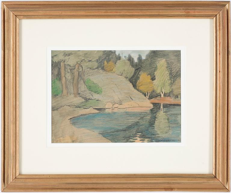 OSKAR BERGMAN. Pastell/krita. Sign Oskar Bergman.