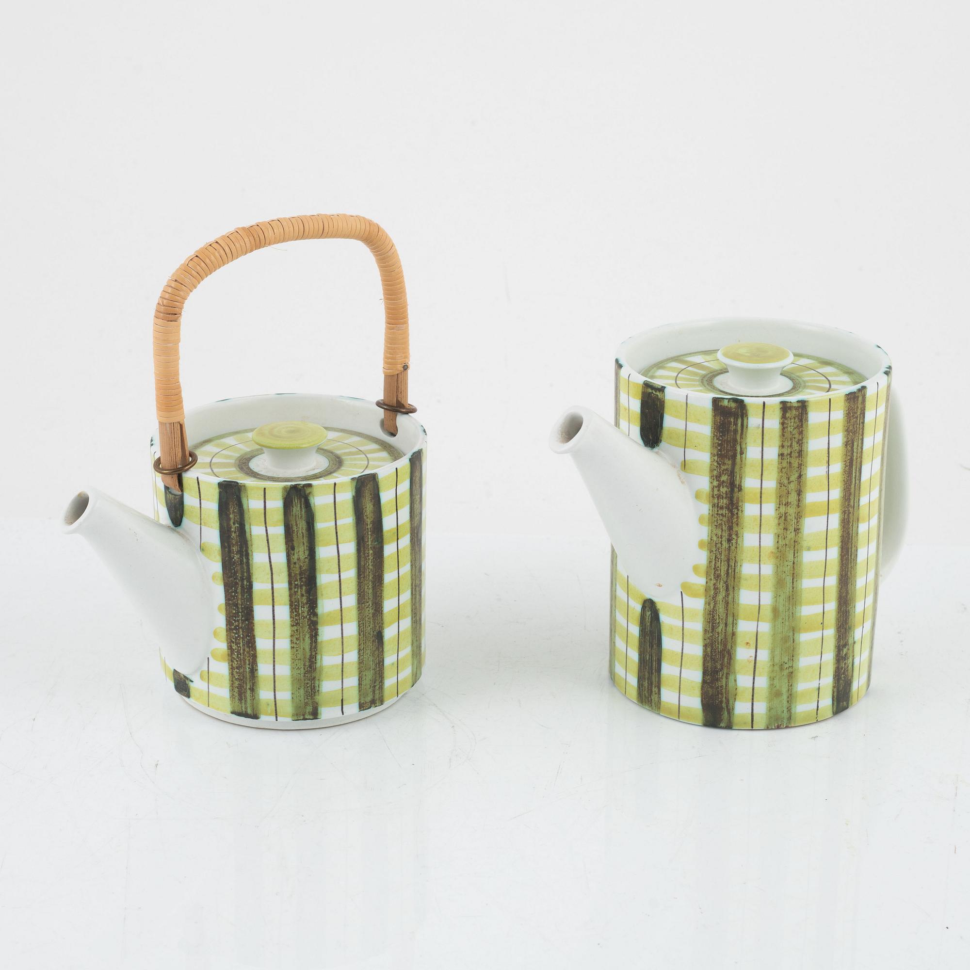 Stig Lindberg, tekanna och kaffekanna, Gustavsberg Studio.