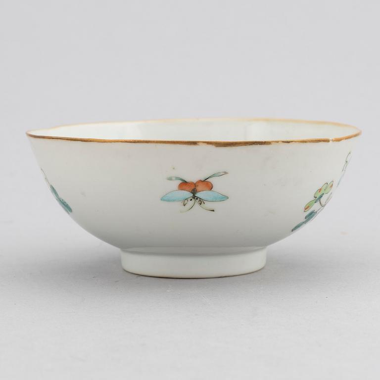 A Chinese porcelain 'melon' bowl, around the year 1900.