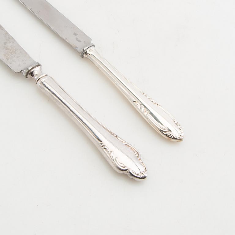 Cutlery service parts, 127 + 31 pieces, model Haga, GAB and C. G. Hallberg, Stockholm, 1950s/1960s.