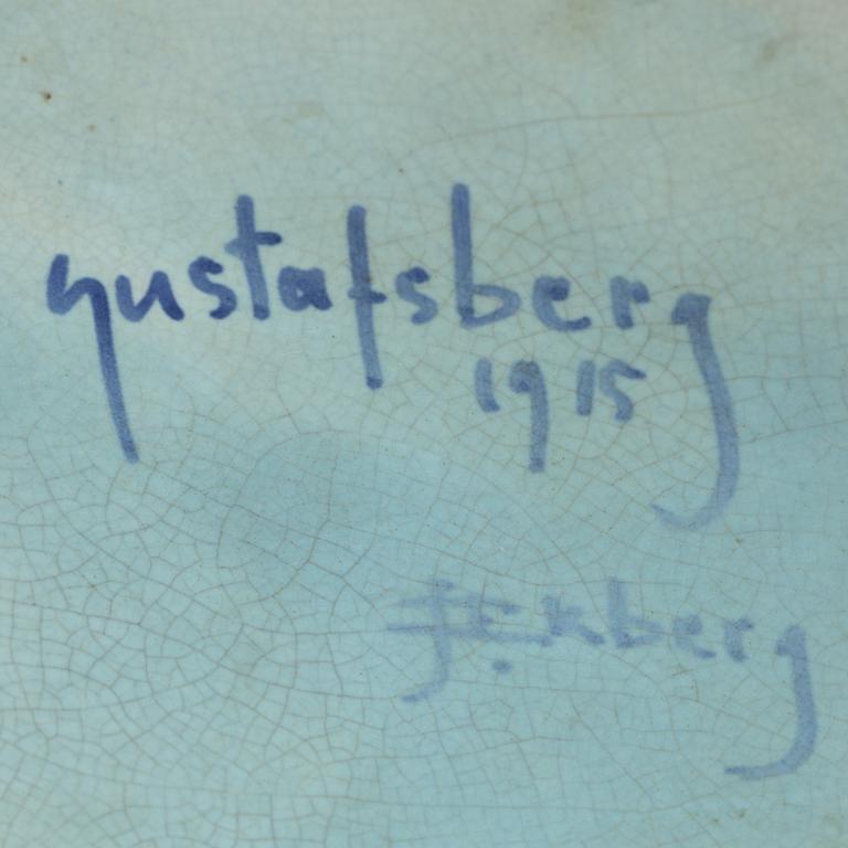 Josef Ekberg, a large "Sgrafitto" earthenware flower pot, Gustavsberg 1915.