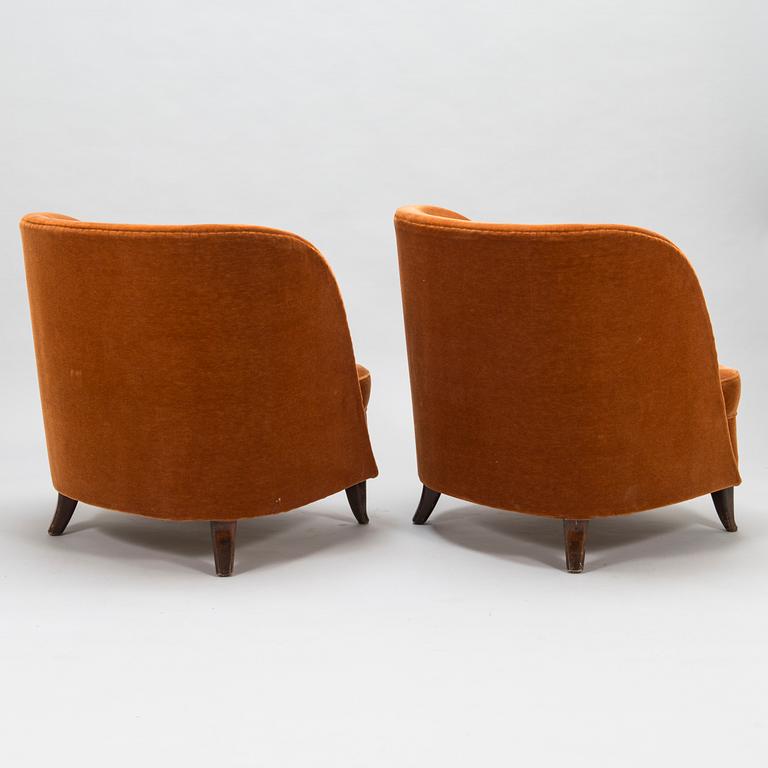 GUNNEL NYMAN, a pair of late 1930's armchairs for Oy Boman Ab.