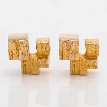 Björn Weckström, a pair of 14K gold earrings 'Gold Tower' for Lapponia.
