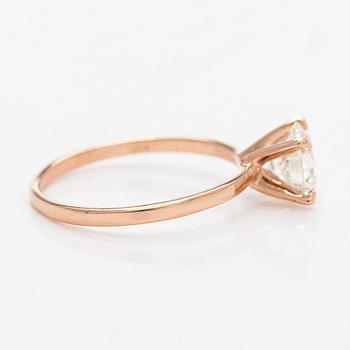 Ring, brilliant cut diamond, 14K rose gold.