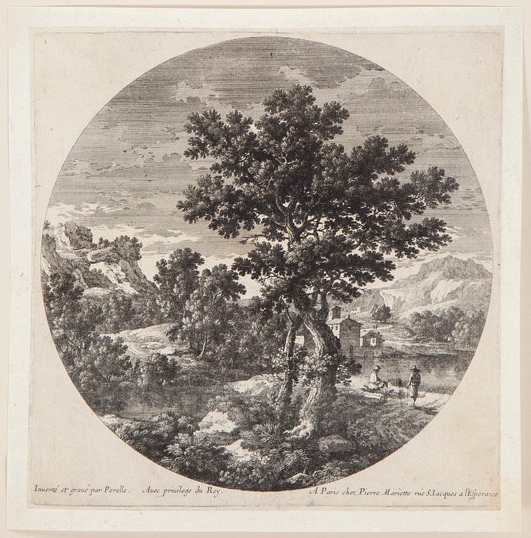 PARTI, grafik, 20 gravyrer, Gabrielle Perelle (1603-1677) och Adam Perelle (1638-1695).