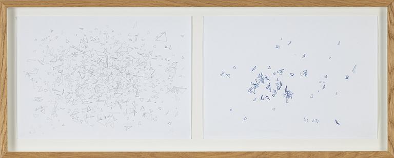 Olof Inger, ink and pencil on paper, signed on label verso, executed 2013.