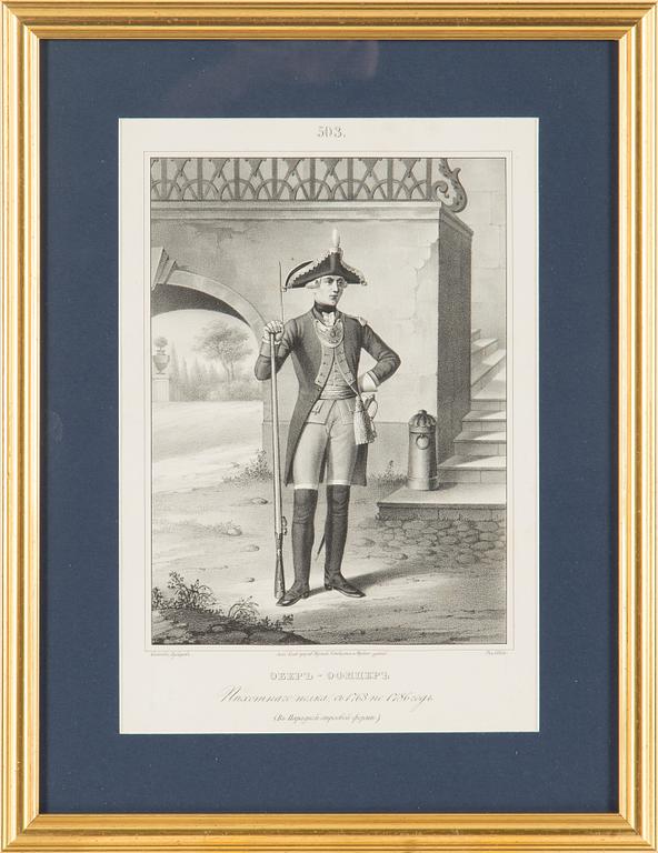 ALEXANDER VASILJEVITCH VISKOVATOV, lithographs (4), St Petersburg, 1841-1862.