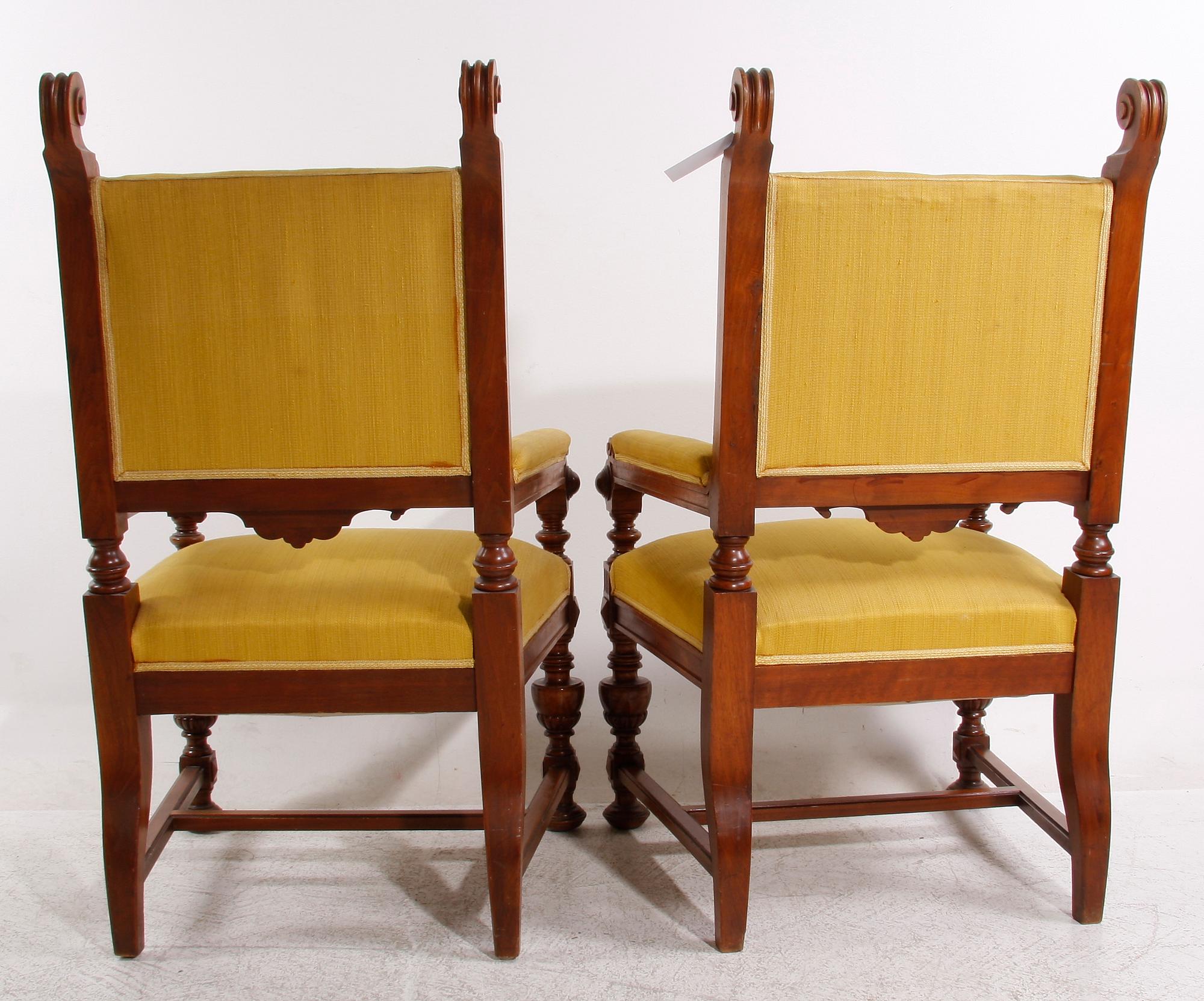 KARMSTOLAR, ett par, nyrenässans, sekelskiftet 1800/1900-tal.