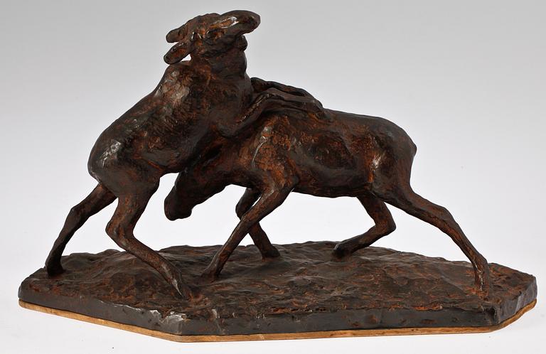 SKULPTUR, brunpatinerad brons, Arvid Knöppel. Gjutarstämpel: H Bergman Cire Perdue.