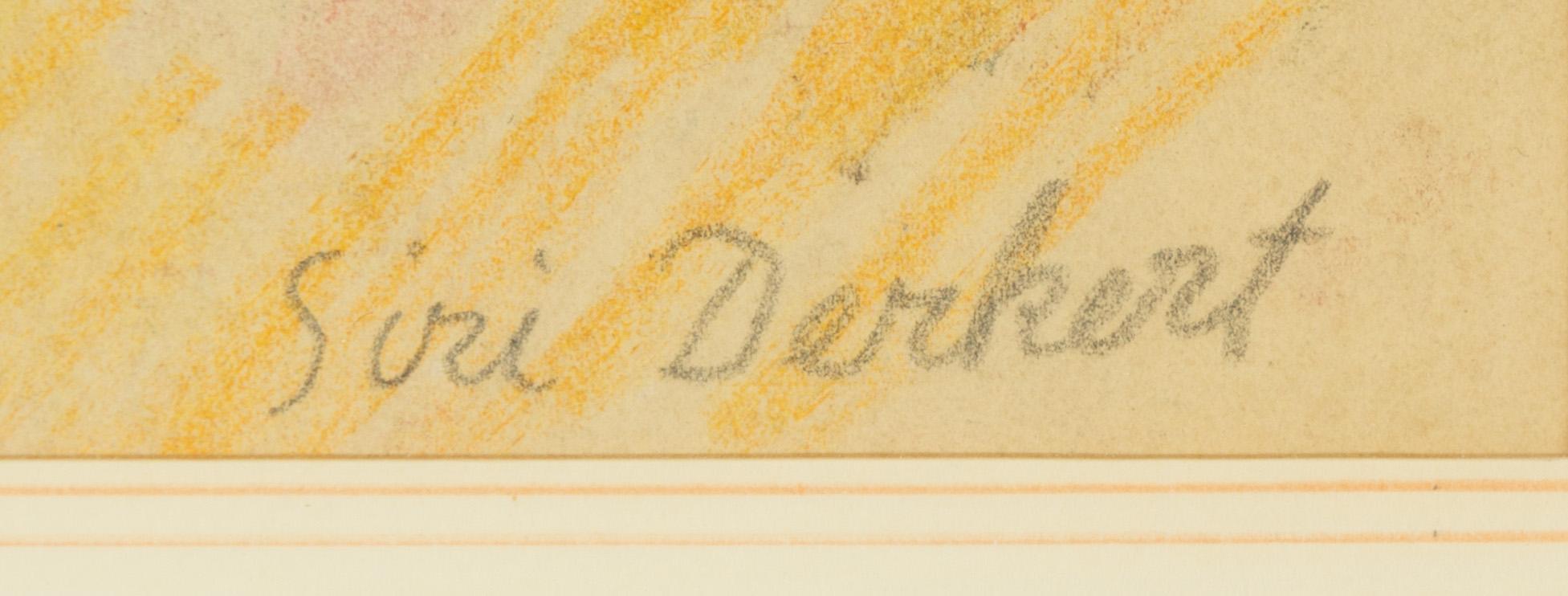 Siri Derkert, chalk drawing, signed.