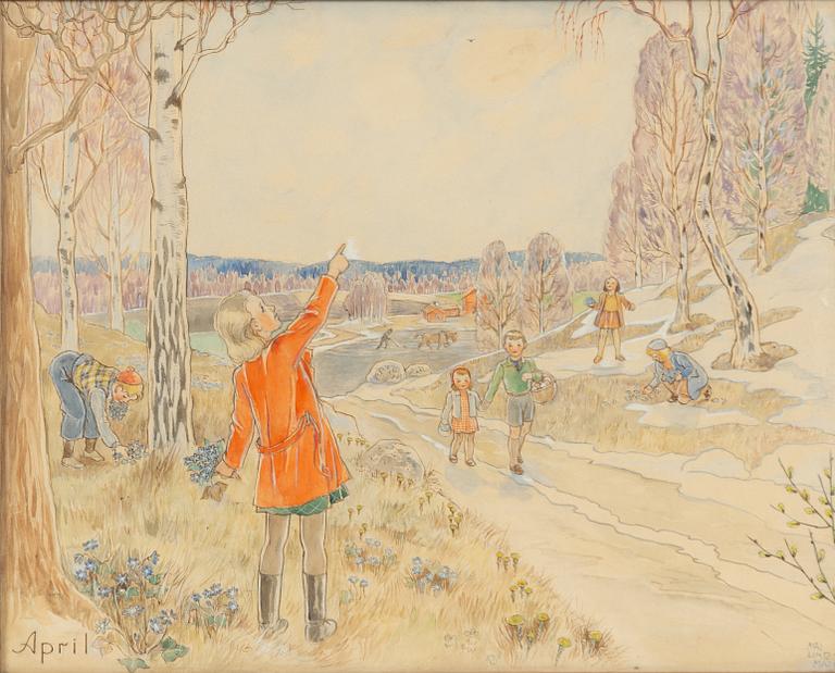 Maj Lindman, 'March' and 'April'.