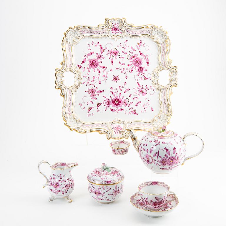 Tea service 17 pcs "Indische blume" Meissen later part of the 19th century porcelain.