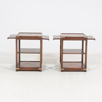 A pair of late 20th century mahogany side tables.