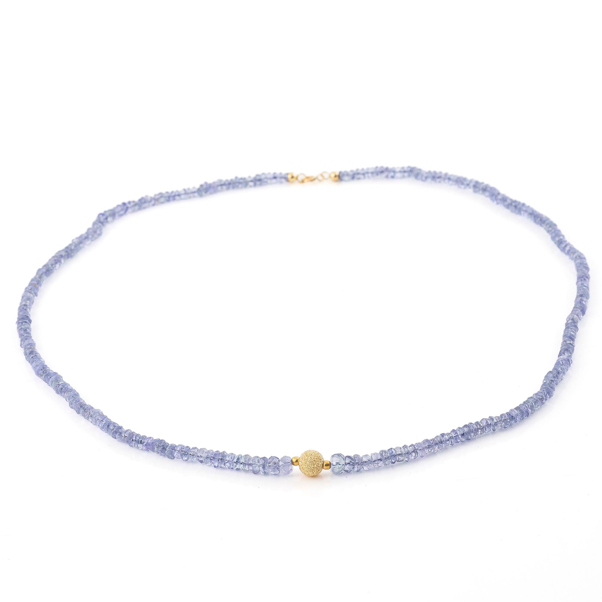 Collier och armband, med tanzaniter, lås 18K guld.