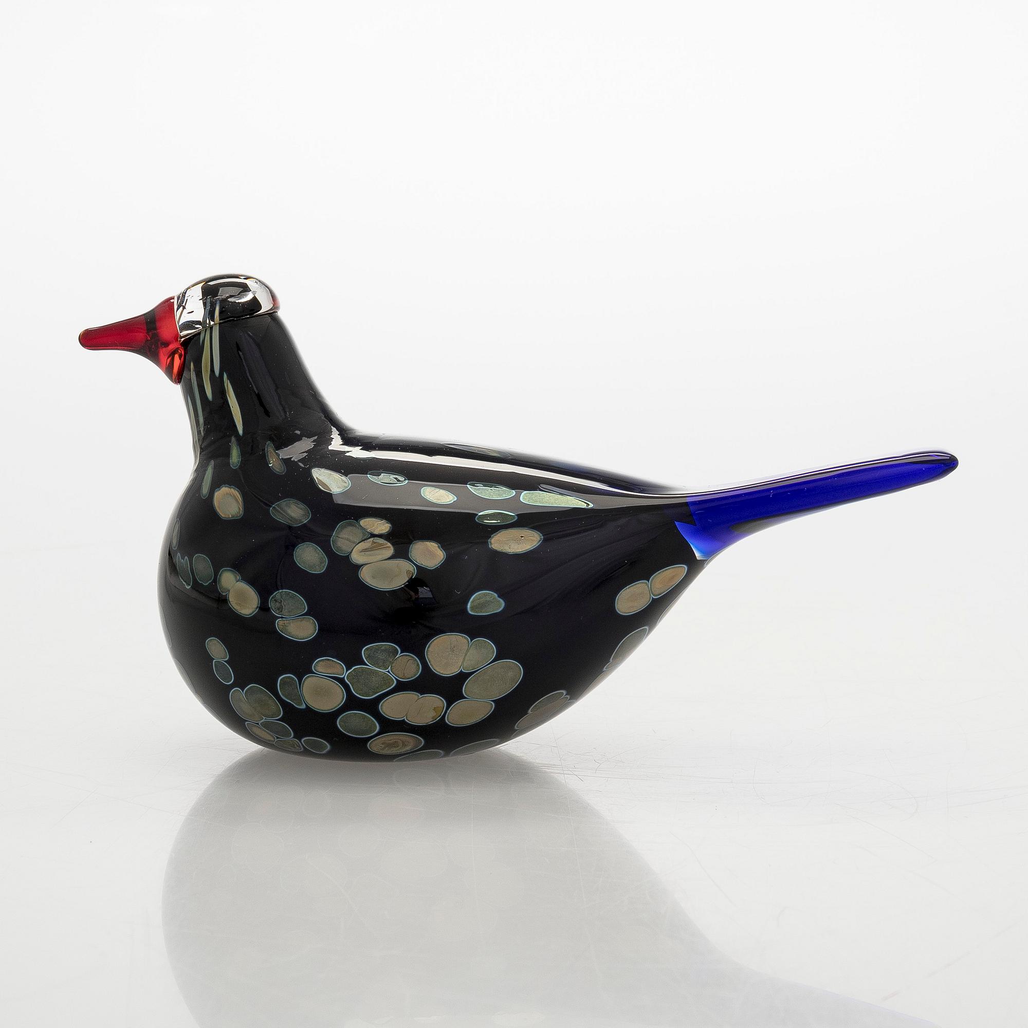 Oiva Toikka, An annual glas bird, "Wildwood cuckoo" and egg, signed O. Toikka Nuutajärvi 2003.