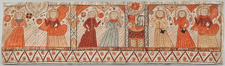 BONADSMÅLNING, allmoge, 1800-tal.