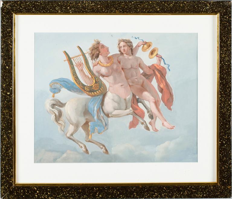 OKÄND KONSTNÄR, 2 st, gouacher, 1800-/1900-tal.