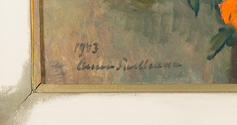 Anna Snellman, olja på pannå, signerad och daterad 1943.