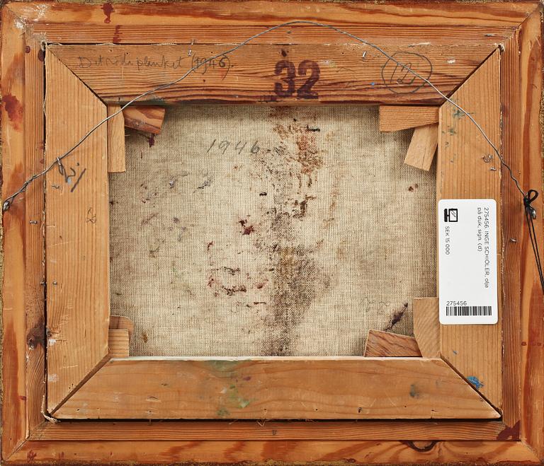 INGE SCHIÖLER, olja på duk, sign samt dat á tergo 1946.