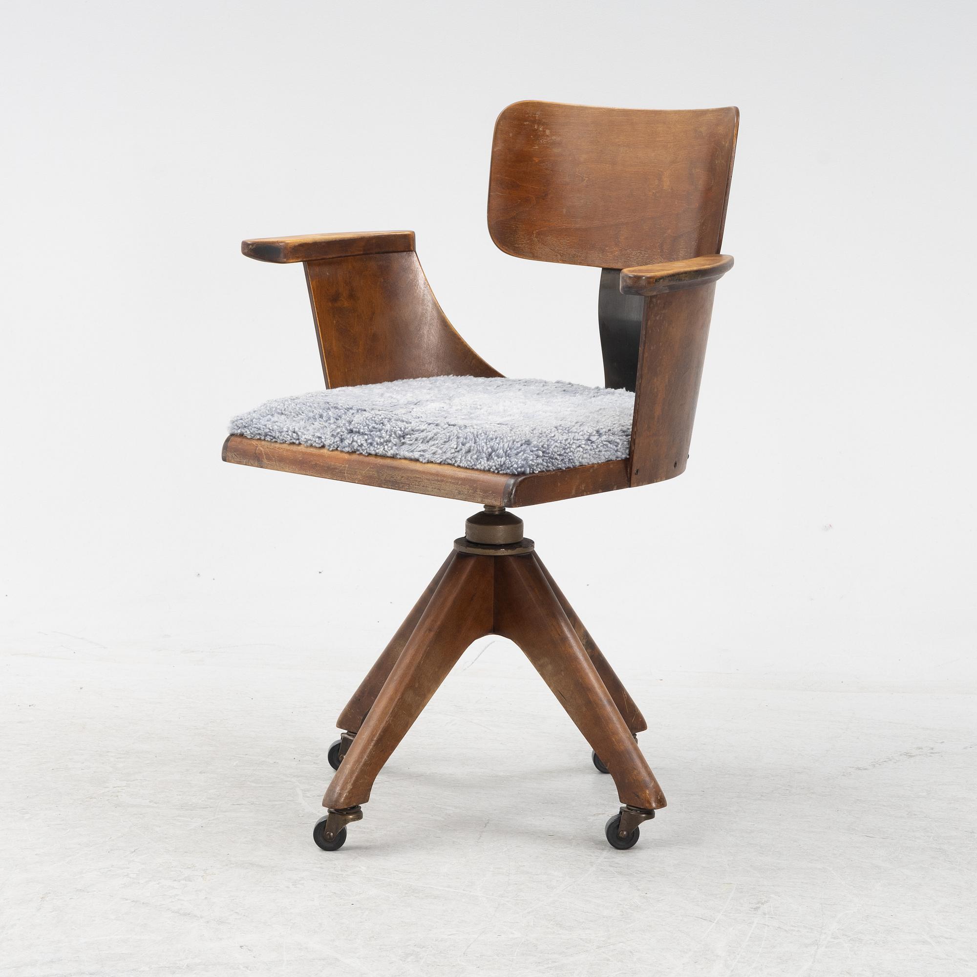 Skrivbordsstol, Tranås Kontorsmöbler, 1900-talets mitt.