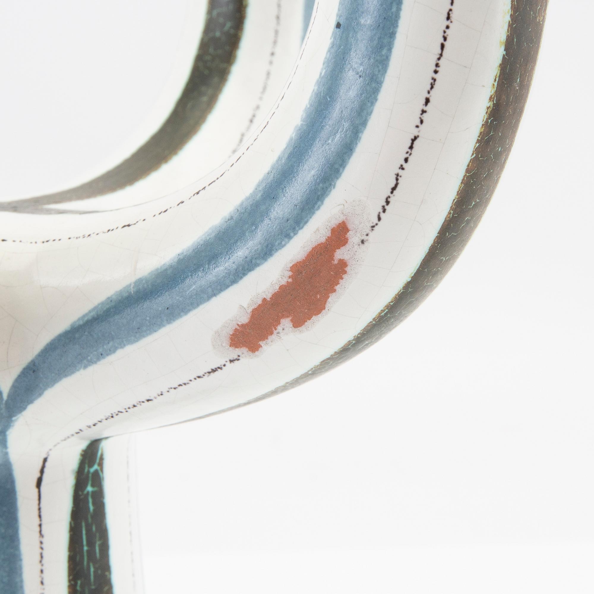 Stig Lindberg, candelabra from Gustavsberg's studio 1950/60s faience.
