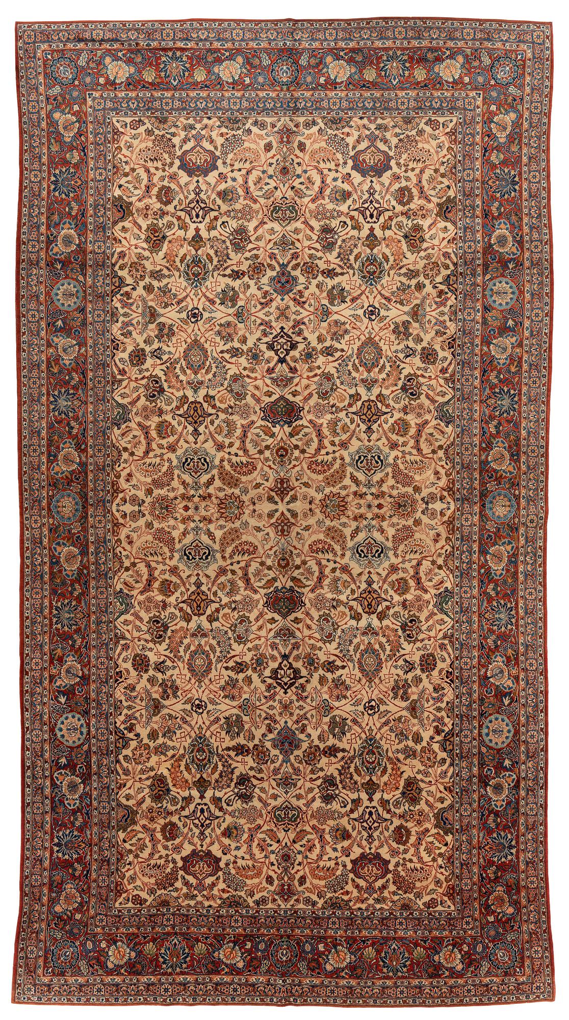 Matta, semiantik, Keshan sk Dabir, korkull, ca 460 x 250 cm.