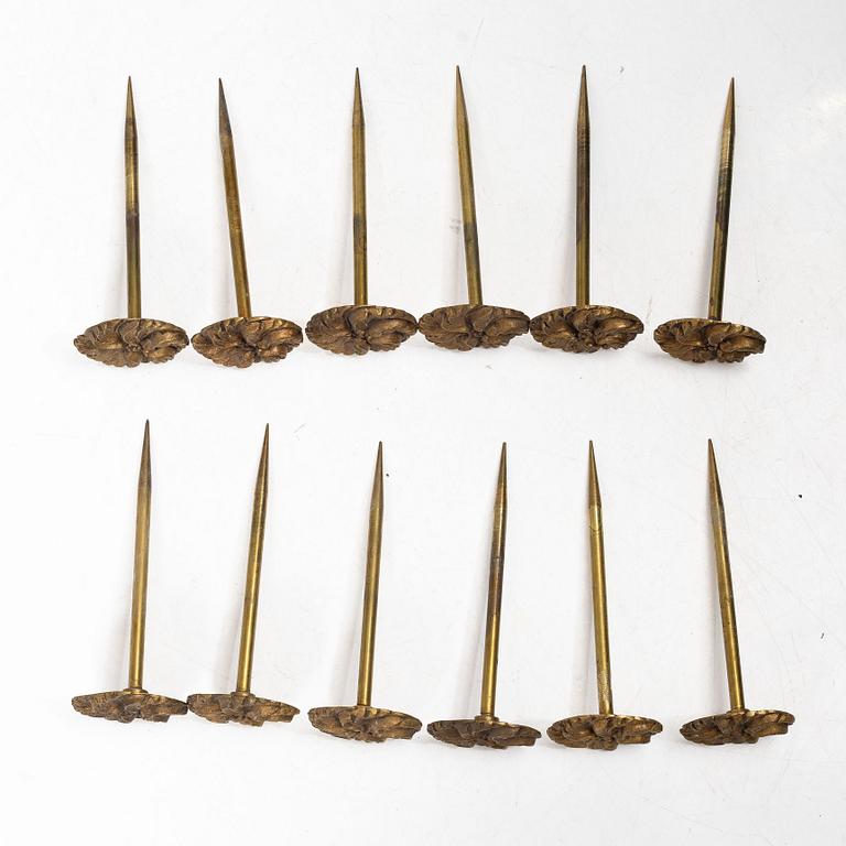 Twelve curtain tiebacks, 19th Century.