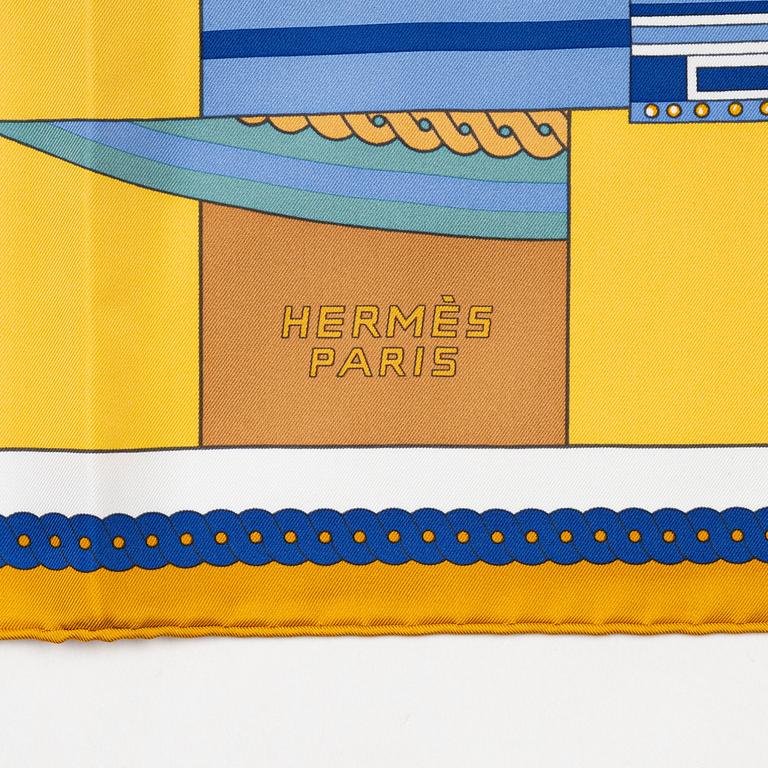 Hermès, a 'La Berline Bayadère' twill silk scarf.