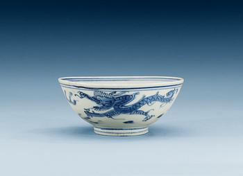 1691. A blue and white bowl, 17th Century.