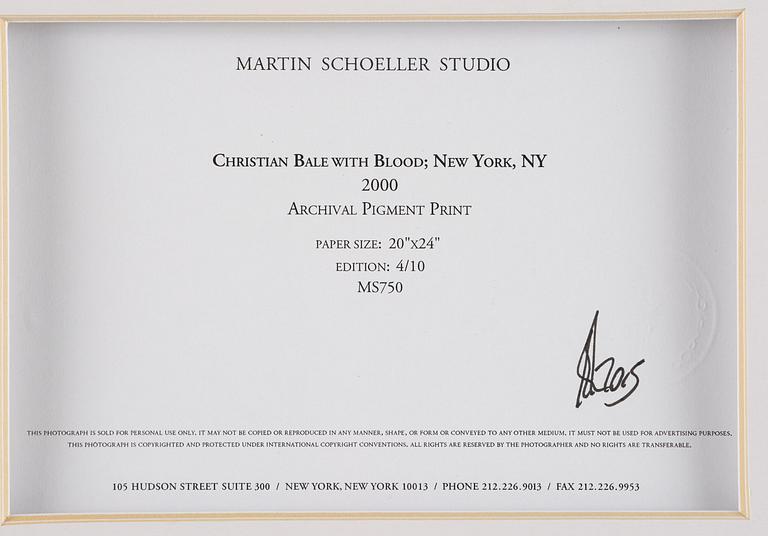 Martin Schoeller, "Christian Bale with Blood; New York, NY", 2000.