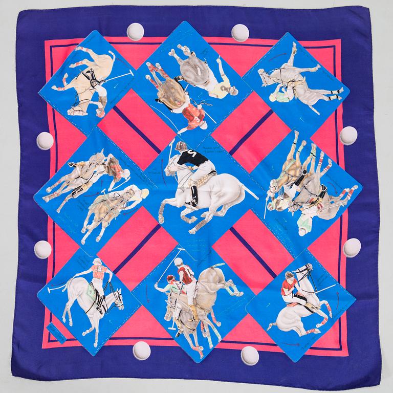 Hermès, scarf, "Le Monde du Polo".