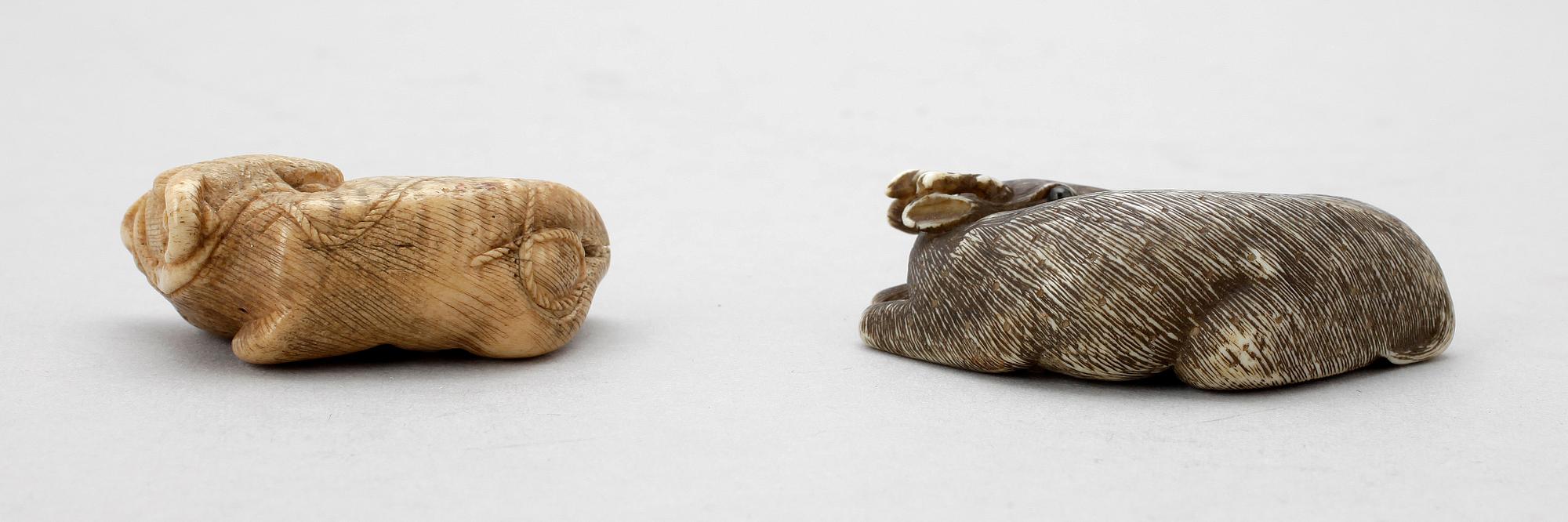 NETSUKE, 2st, ben, Japan. Meiji (1867-1911).