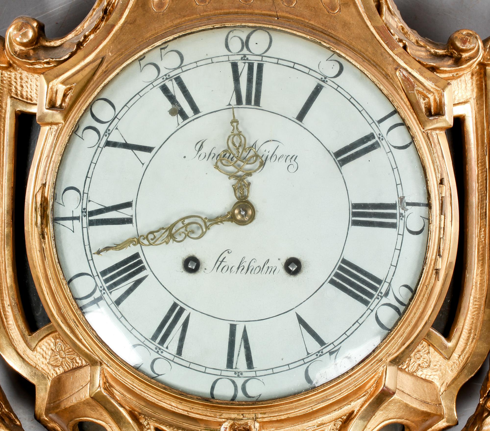 VÄGGPENDYL, Johan Nyberg, Stockholm, gustaviansk, 1700-talets senare del.