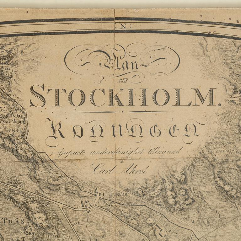 MAP/ENGRAVING, by Carl Akrell, 19th Century.