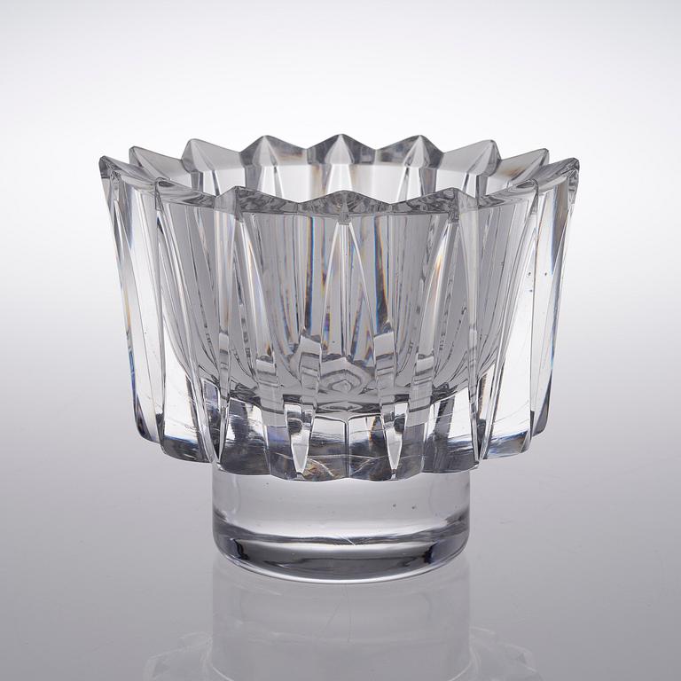 AIMO OKKOLIN, A CRYSTAL VASE. Crown. Signed Aimo Okkolin Riihimäen Lasi Oy.